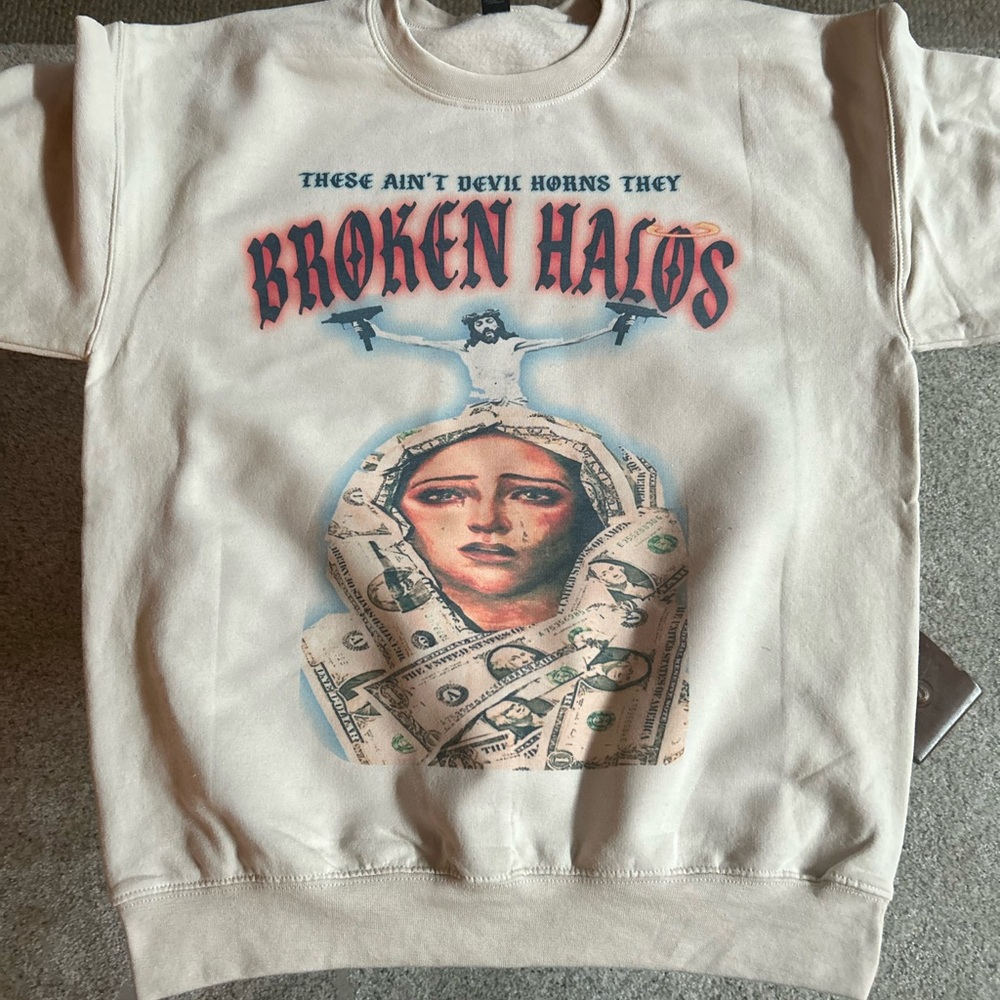 Graphic Beige Sweatshirt